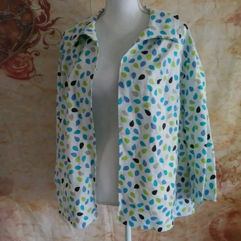 Kim Rogers linen jacket size 1X open front